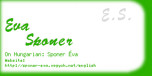 eva sponer business card